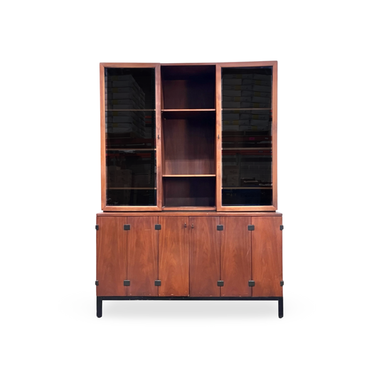 Milo Baughman for Directional Mid Century Modern 2 Piece China Cabinet c. 1960s