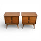 Bassett Mayan Vintage Mid Century Modern Tiki Pair of Nightstands