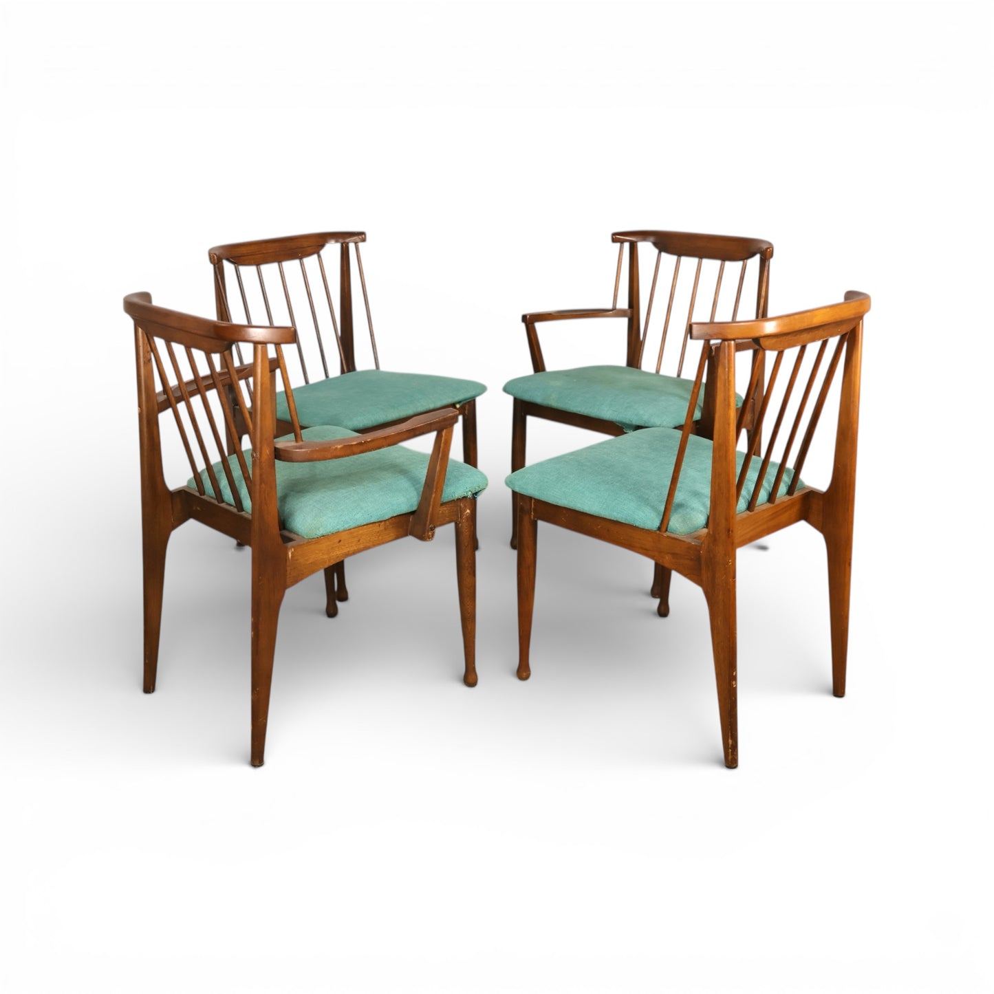 United Furniture Vintage Mid Century Modern Set of 4 Doning Chairs c. 1960s