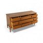 United Furniture Vintage Mid Centuet Modern 9 Drawer Keyhole Pull Lowboy Dresser c. 1960s