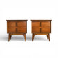 Bassett Mayan Vintage Mid Century Modern Tiki Pair of Nightstands