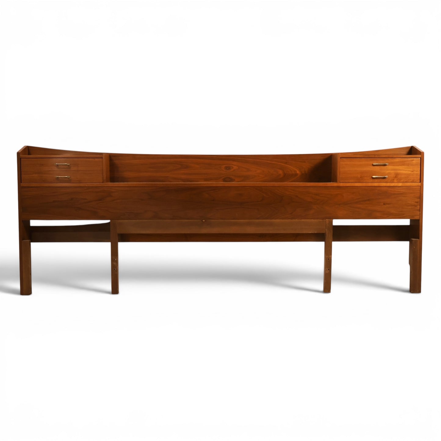 Young Manufacturing Vintage Mid Century Modern Book Case King/Queen Headboard c. 1960s