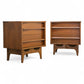 Young Manufacturing Vintage Mid Century Modern Concave Top Pair of Sculpted Nightstands c. 1960s