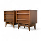 Young Manufacturing Vintage Mid Century Modern Concave Top Pair of Sculpted Nightstands c. 1960s