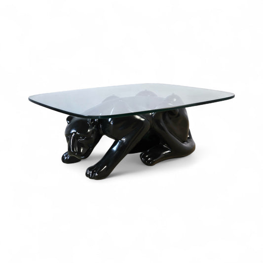 Ceramic Glazed Vintage Mid Century Modern Panther Coffee Table c. 1970s
