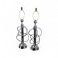 Intersecting Vintage Mid Centuey Modern Atomic Pair of Chrome Table Lamps