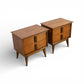 Bassett Mayan Vintage Mid Century Modern Tiki Pair of Nightstands