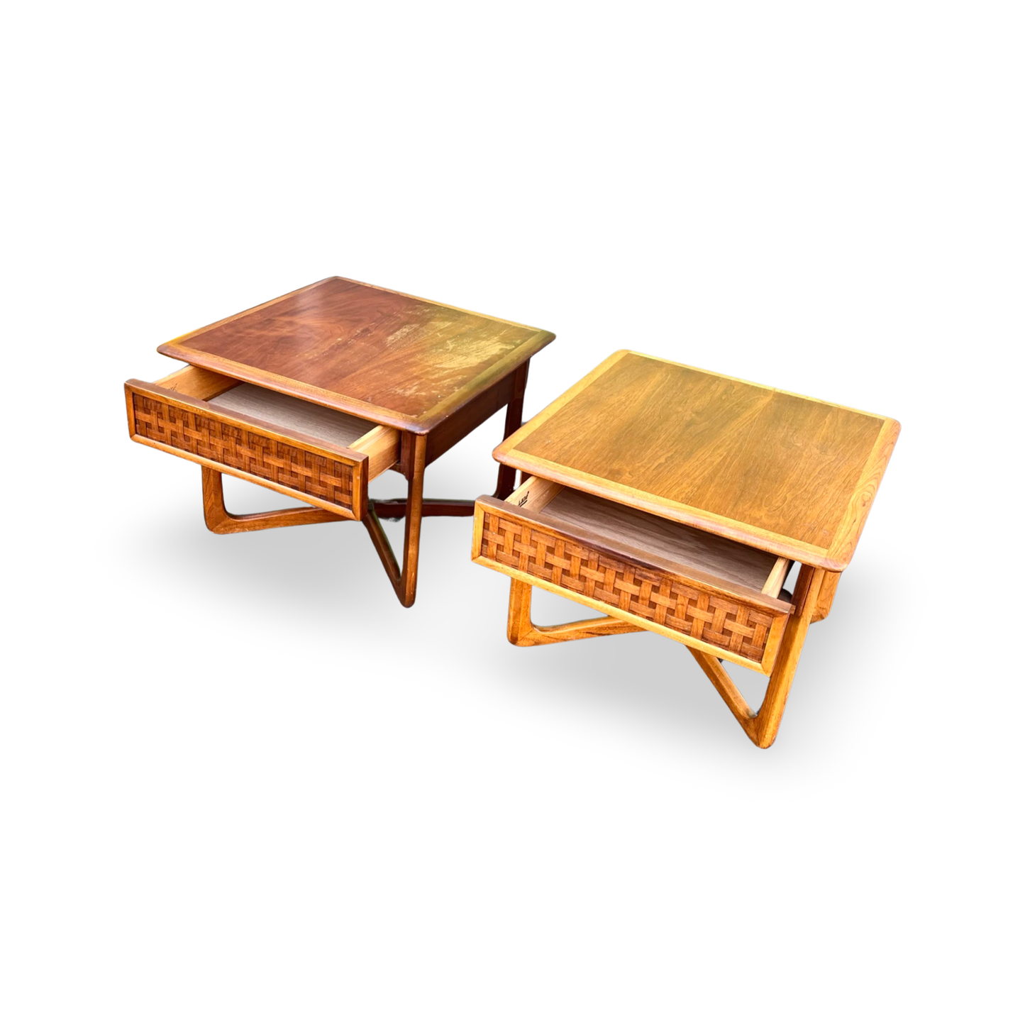 Lane Perception Vintage Mid Century Modern Pair of End Tables c. 1960s