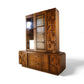 Lane Staccato Vintage Brutalist Mid Century Modern 2 Piece China Cabinet c. 1970s