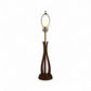 Sculptural Vintage Mid Century Modern Bohemian Blooming Flower Walnut and Brass Table Lamp c. 1960s