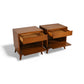 Tomlinson Pair of Vintage Mid Century Modern Burl and Walnut  Nightstands c. 1960s