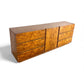 Lane Vintage Brutalist Mid Century Modern Burl 9 Drawer Lowboy Dresser c. 1970s