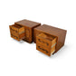 Young Manufacturing Vintage Pair of Mid Century Modern Brutalist Spanish Revival Nightstands c. 1960s