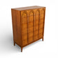 Thomasville Vintage Burlwood Mid Century Modern Sculptural Highboy Dresser c. 1960s