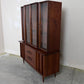 Kent Coffey Eloquence Mid Century Modern 2 Piece Concave Dimensional China Hutch Circa 1960s