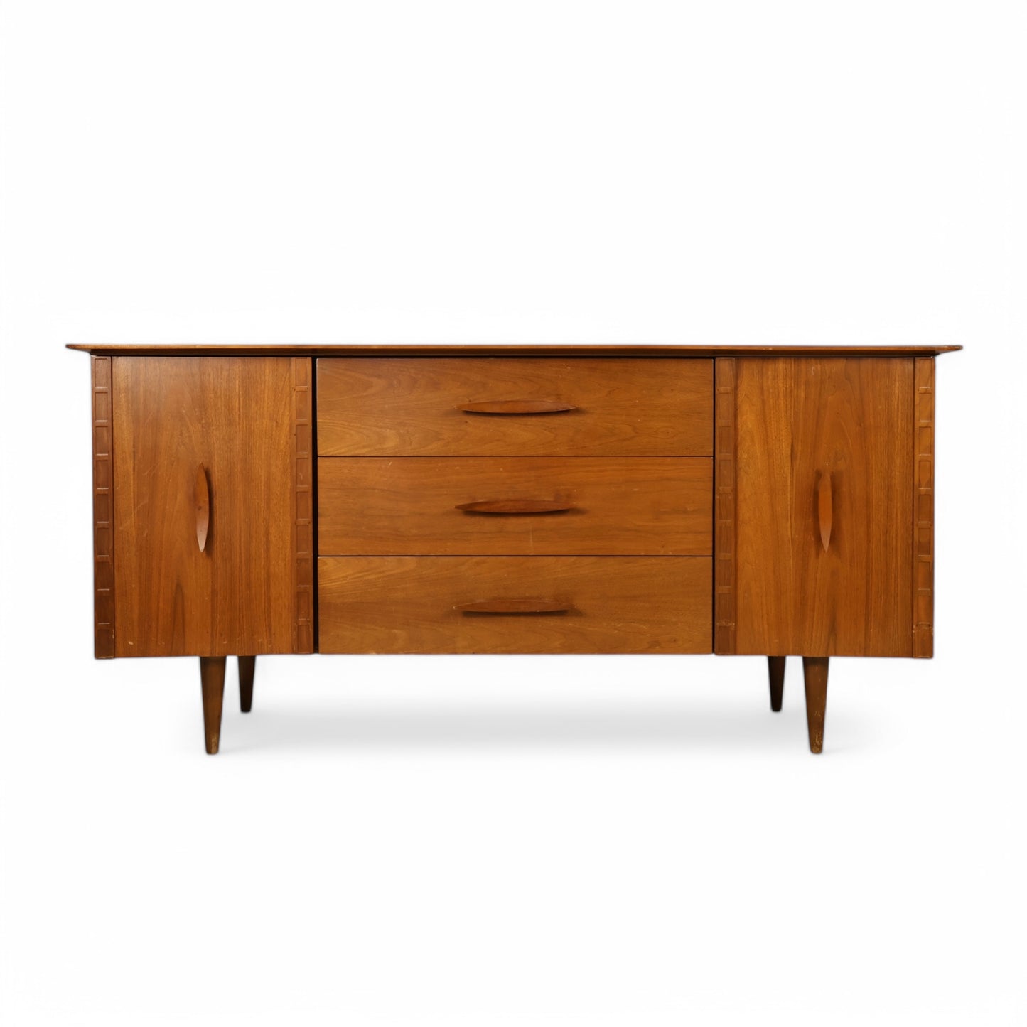 Young Manufacturing Vintage Mid Century Modern Concave Sculpted Credenza c. 1960s