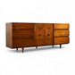 American of Martinsville Vintage Mid Century Modern 9 Drawer Lowboy Dresser c. 1960s