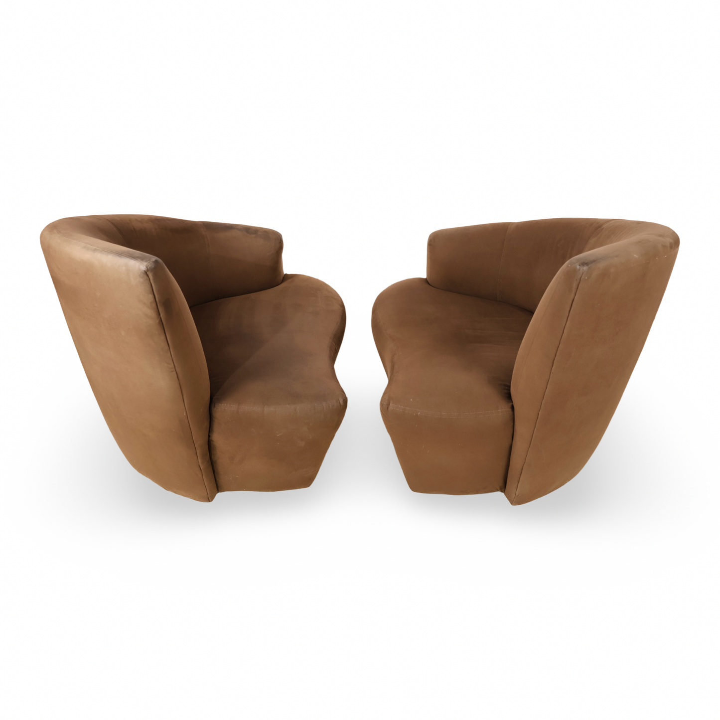 Vladimir Kagan Bilbao Pair of Post Modern Swivel Lounge Chairs c. 1980s