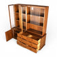 United Furniture Vintage Mid Century Modern 2 Piece China Cabinet Buffet and Hutch c. 1960s