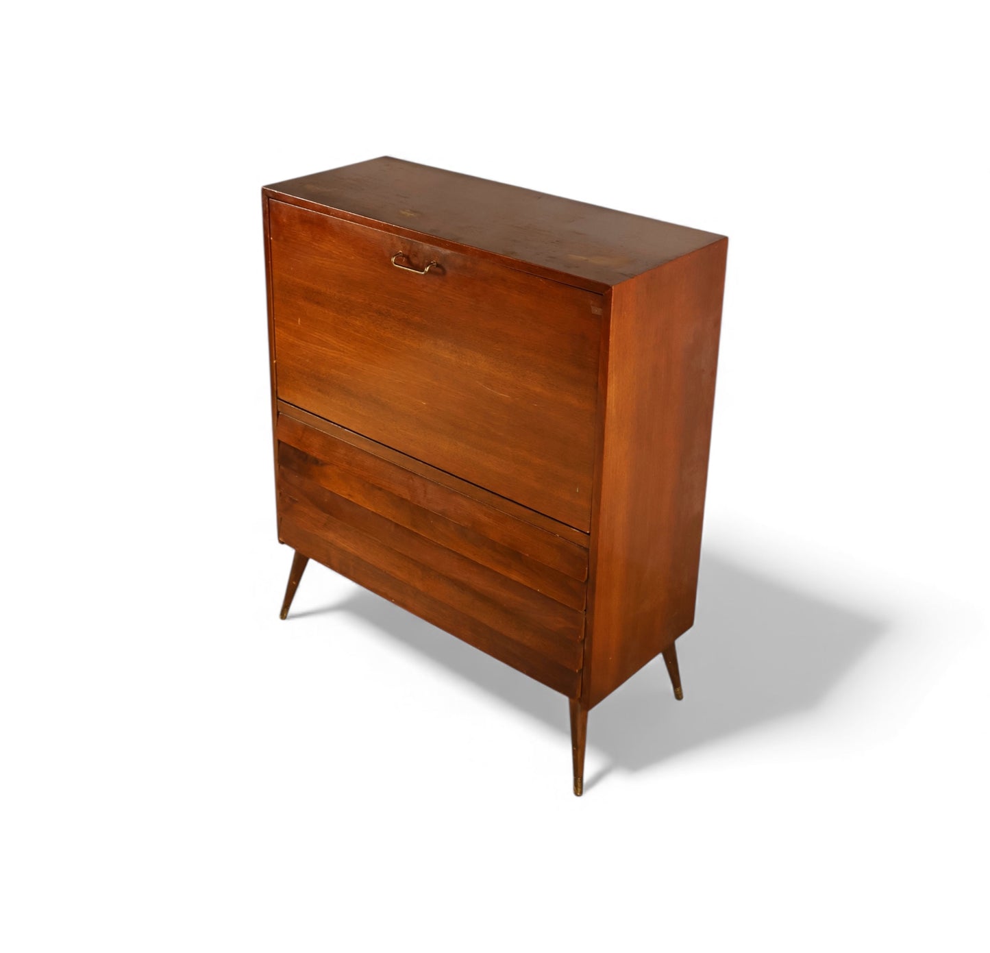 American of Martinsville Dania Collection Vintage Mid Century Modern Drop Front Secretary Desk c. 1960s