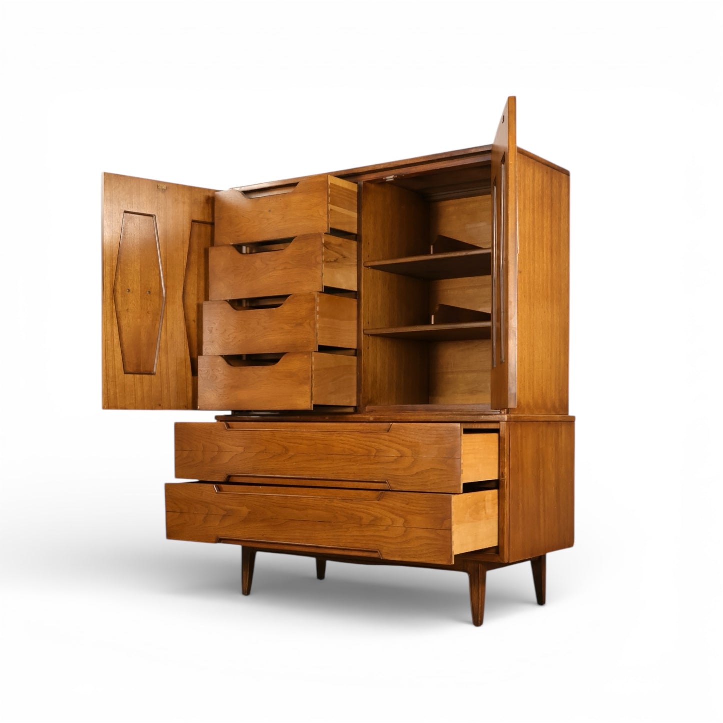 Thomasville Omega Vintage Mid Century Modern Highboy Dresser c. 1960s