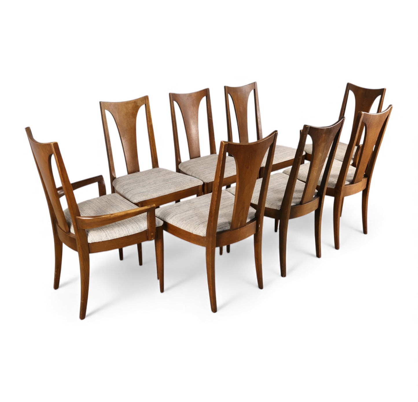 Broyhill Brasilia Set of 8 Vintage Mid Century Modern Dining Chairs c. 1960s