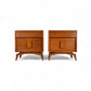 Tomlinson Pair of Vintage Mid Century Modern Burl and Walnut  Nightstands c. 1960s