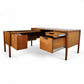 Jens Risom Vintage Mid Century Modern L-Shaped Executive Desk and Return c. 1960s