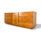 Lane Vintage Brutalist Mid Century Modern Burl 9 Drawer Lowboy Dresser c. 1970s