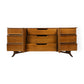 Sculpted Vintage Mid Century Modern 9 Drawer Lowboy Dresser c. 1960s