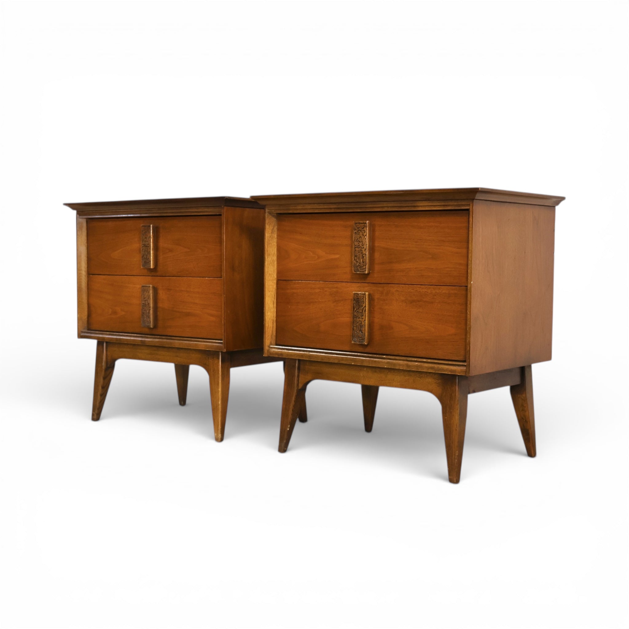 Bassett Mayan Vintage Mid Century Modern Tiki Pair | Mod City Mad
