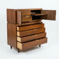 Cavalier Furniture Vintage Mid Century Modern Highboy Brass and Walnut Dresser c. 1960s