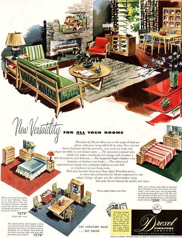 Edward Wormley for Drexel Precedent Vintage Mid Century Modern 6 Drawer Dresser c. 1950s