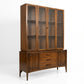 Broyhill Emphasis Vintage Mid Century Modern 2 Piece Buffet and Hut... — walnut construction, front view