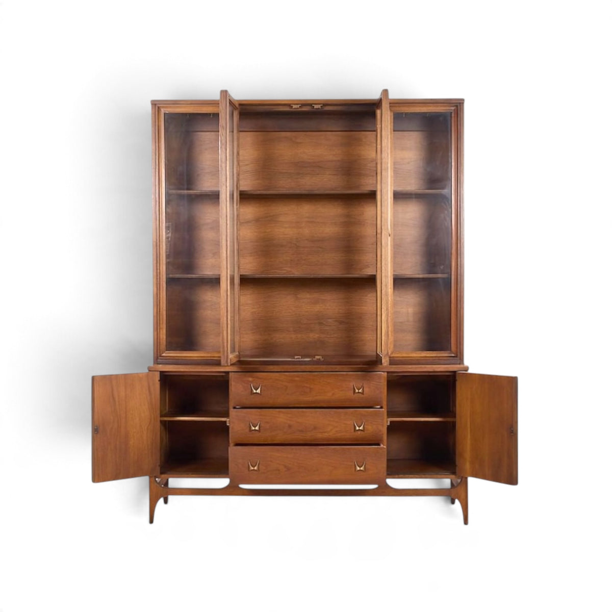 Broyhill Brasilia Mid Century Modern China Hutch Cabinet c. 1960s
