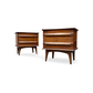 United Furniture Pair of Vintage Mid Century Modern Concave Top Nightstands c. 1960s