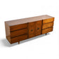 American of Martinsville Vintage Mid Century Modern 9 Drawer Lowboy Dresser c. 1960s