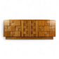 Lane Staccato Brutalist Vintage Mid Century Modern White Oak Lowboy Dresser c. 1970s