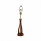 Sculptural Vintage Mid Century Modern Bohemian Blooming Flower Walnut and Brass Table Lamp c. 1960s