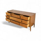 United Furniture Vintage Mid Centuet Modern 9 Drawer Keyhole Pull Lowboy Dresser c. 1960s