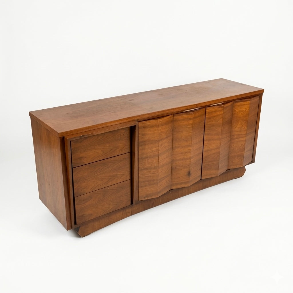 Sculptural Atomic Style Vintage Mid Century Modern 6 Drawer Lowboy ... — view 5