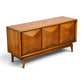 United Furniture Diamond Front Vintage Mid Century Modern Nine Drawer Lowboy Dresser c. 1960s