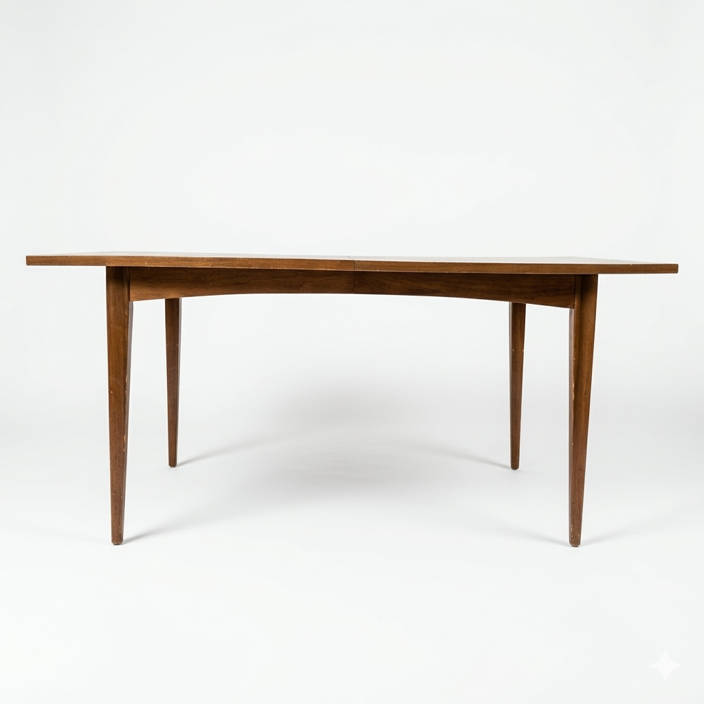 Broyhill Premier Vintage Mid Century Modern Walnut Dining Table with 2 Leafs c. 1960s