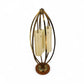 Brass and Walnut Vintage Mid Century Modern Bridcage Table Lamp c. 1960s