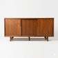 Cavalier Furniture Vintage Mid Century Modern Brass and Walnut Lowboy Dresser c. 1960s