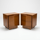 Sculptural Atomic Style Vintage Mid Century Modern Pair of Nightsta... — walnut construction, front view