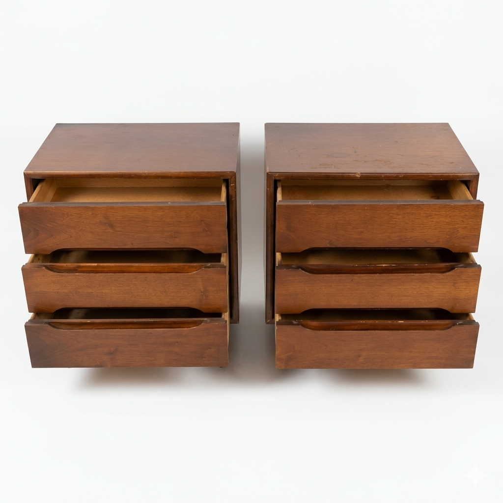 Ramseur Furniture Vintage Mid Century Modern Pair of Nightstands c. 1960s