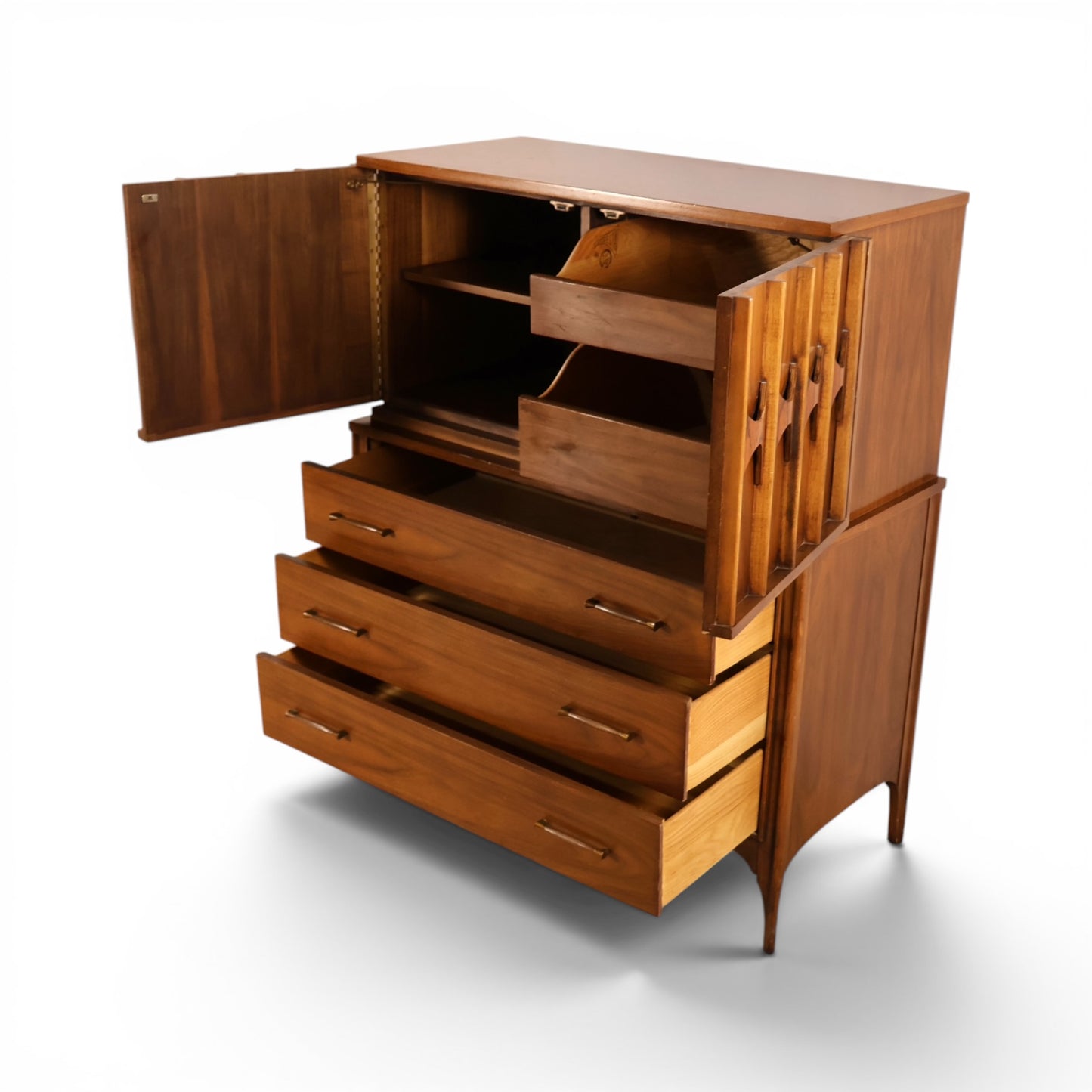 Kent Coffey Perspecta Vintage Mid Century Modern Highboy Dresser Armoire c. 1960s