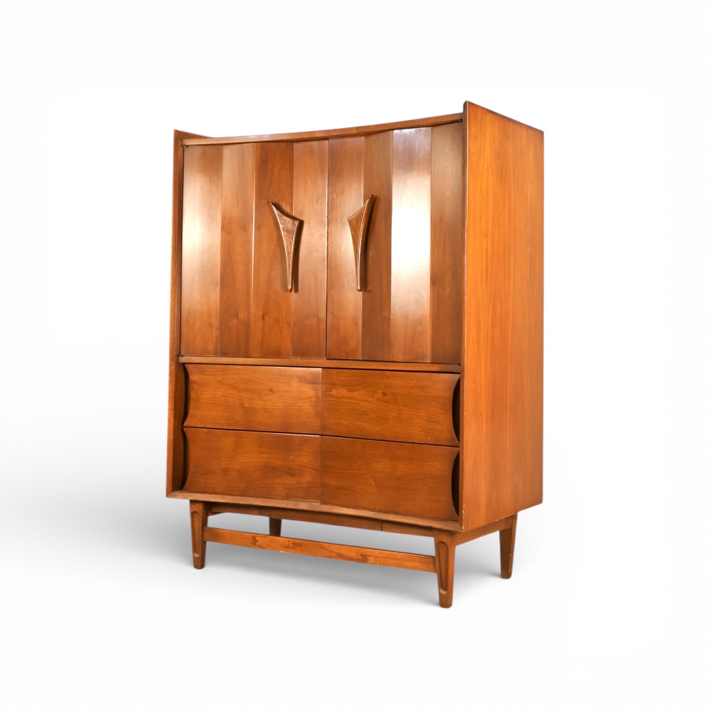 Specialty Woodcraft Inc. Vintage Mid Century Modern Highboy Dresser c. 1960s