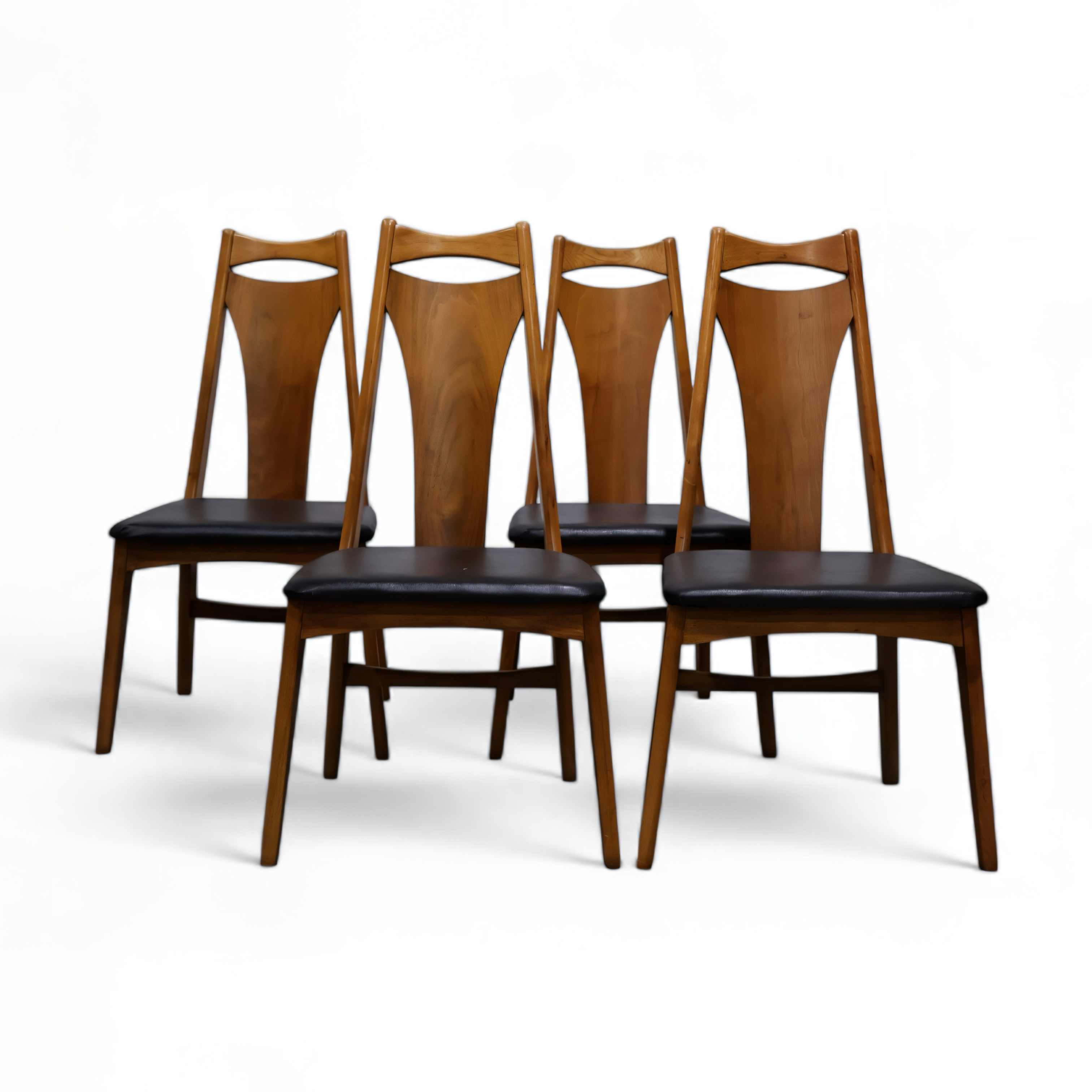 Young Manufacturing Vintage Mid Century Modern Set of 4 Dining Chairs c. 1960s